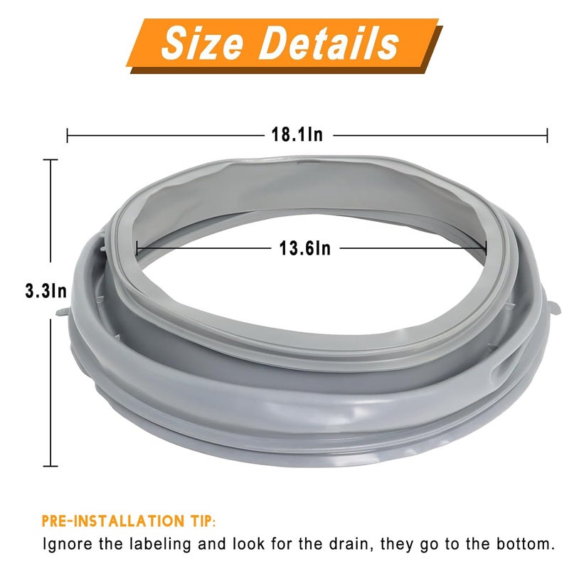 Wadoy Wpw10381562 Wfw9050Xw00 Door Boot Seal Compatible With Whirlpool Amana Lnglis Maytag Washer, Front Load Washer Door Gasket Seal Fit Wfw9150Ww00 Wfw9150Ww01 Wfw9250Ww01 W10381562 W10300559 W10290499 - Image 3